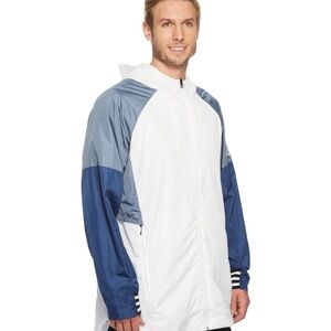 adidas Men's White and Blue Windbreaker